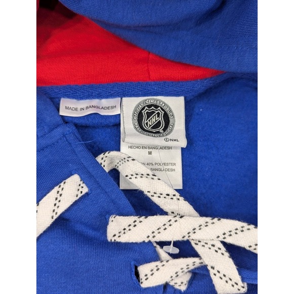NWT Adult New York Rangers Jersey Style Sweatshirt Hoodie NHL Blue lace Up Med - Picture 4 of 9